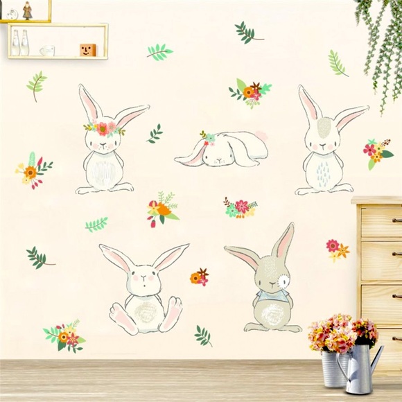 2/$10 BOGO  Vinyl Bunny Wall Decals for Kids Room or Baby's Nursery - Picture 3 of 4